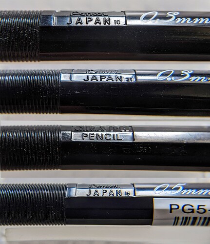 Pentel-PG-mold-codes