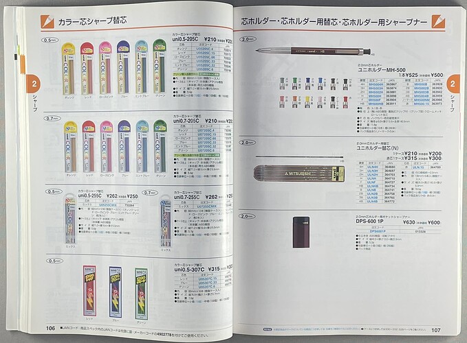 Uni 2009 Catalog - pencils only-shot by phone-p106-107