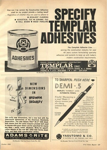 1966-10 - Yasutomo & Co. DEMI-.5 - World's Thinnest Lead Automatic Pencil 0.5mm, HB, F, H, 2H, 3H, 4H