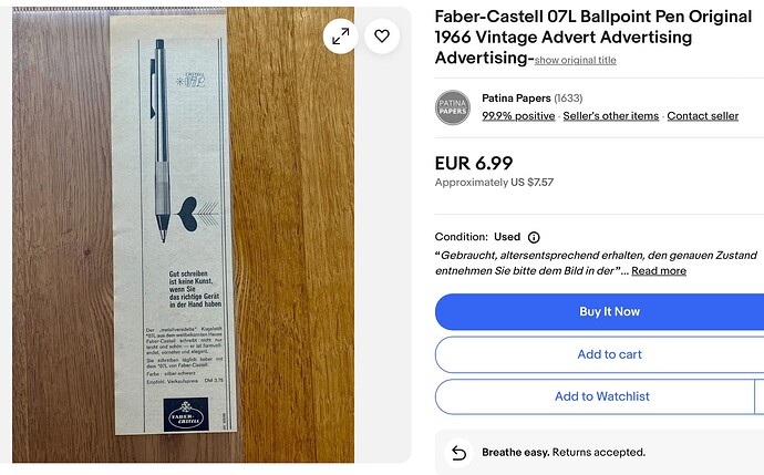 Faber-Castel 07L 1966 Ad