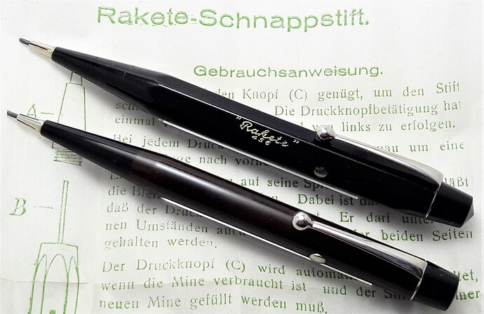 Rakete-Schnappstift models 123 and 456