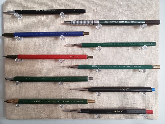 Several flat lead 'lofting' pencils
