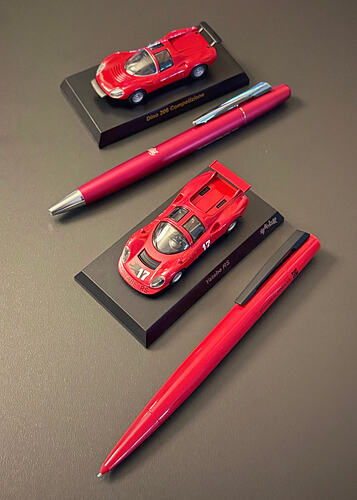 Ferrari Dino 206 Competizione & Pilot Frixion Point Knock Biz x Yatabe RS & Itoya 110 01