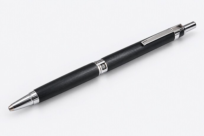 Vintage black Pilot H-1005 with chrome fittings and retracted tip — AI-polished photo illustration