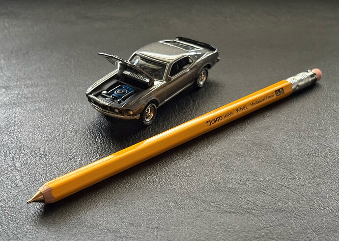 John Wick Ford Mustang Mach 1 (1969) x OHTO Wooden Mechanical Pencil WN01 (2025) 02