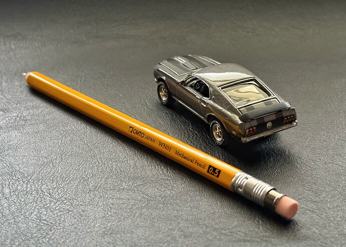 John Wick Ford Mustang Mach 1 (1969) x OHTO Wooden Mechanical Pencil WN01 (2025) 03